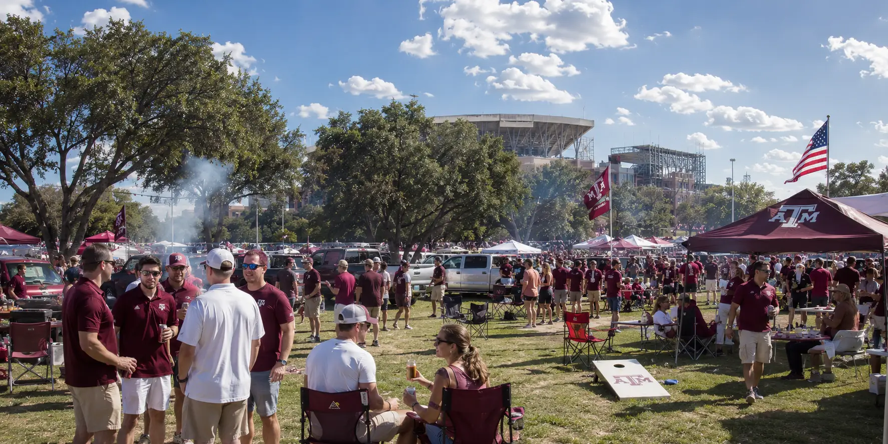 RV camping at Texas A&M football tailgating