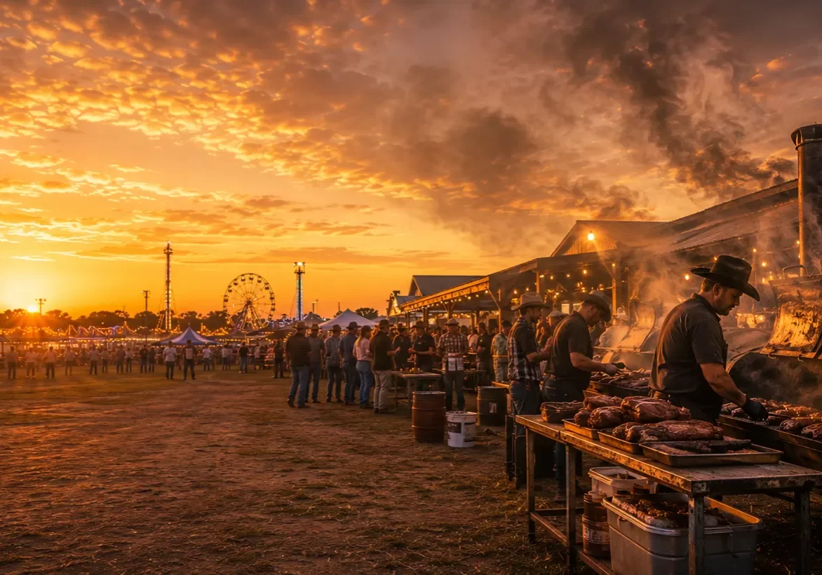 Fort Bend County Fair BBQ cookoff scene