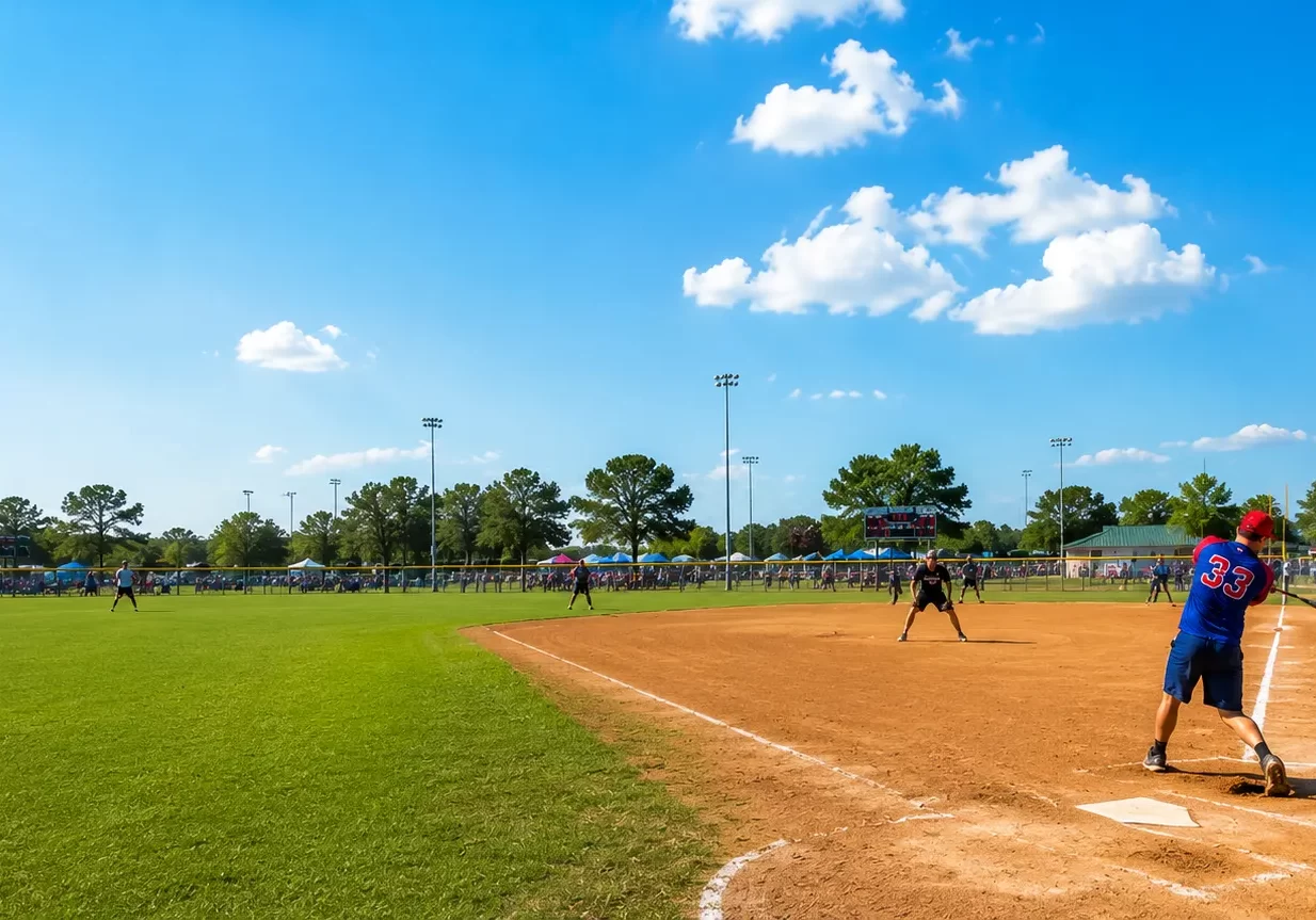 League City adult softball tournament game